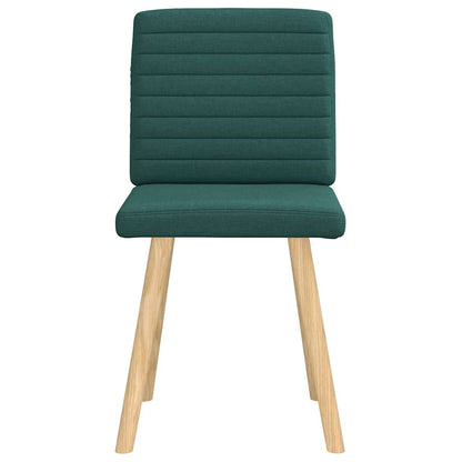 Cadeiras de jantar 2 pcs tecido verde-escuro