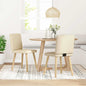 Cadeiras de jantar 2 pcs tecido cor creme