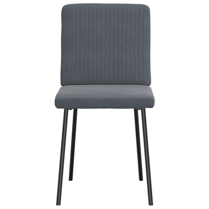 Cadeiras de jantar 2 pcs veludo cinzento-escuro