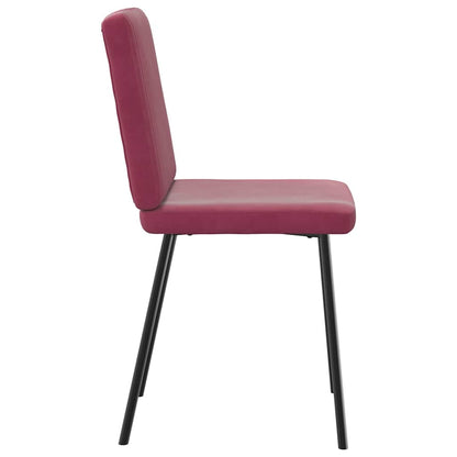Cadeiras de jantar 2 pcs veludo vermelho tinto