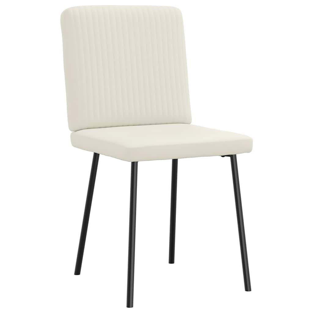 Cadeiras de jantar 2 pcs veludo cor creme