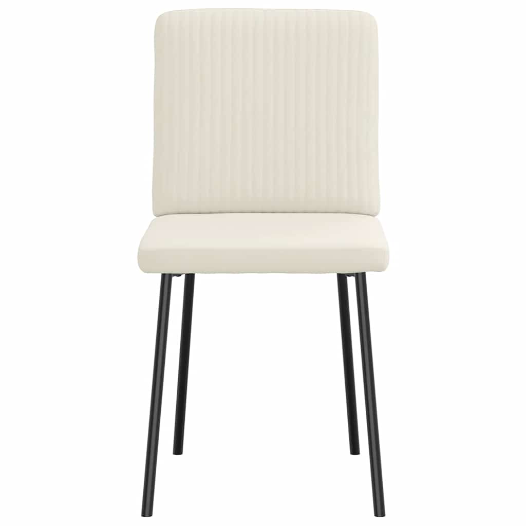 Cadeiras de jantar 2 pcs veludo cor creme