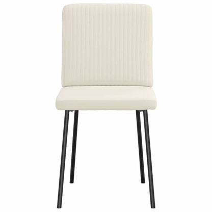 Cadeiras de jantar 2 pcs veludo cor creme