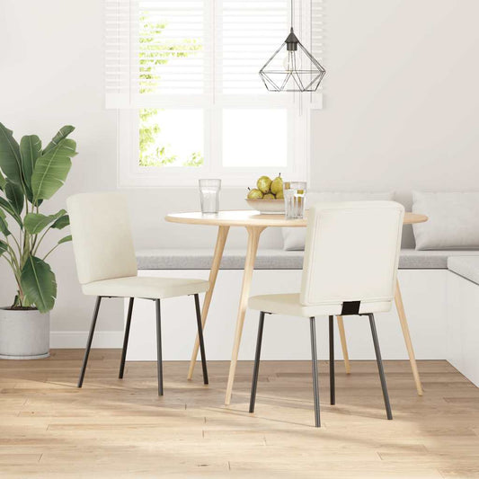 Cadeiras de jantar 2 pcs veludo cor creme