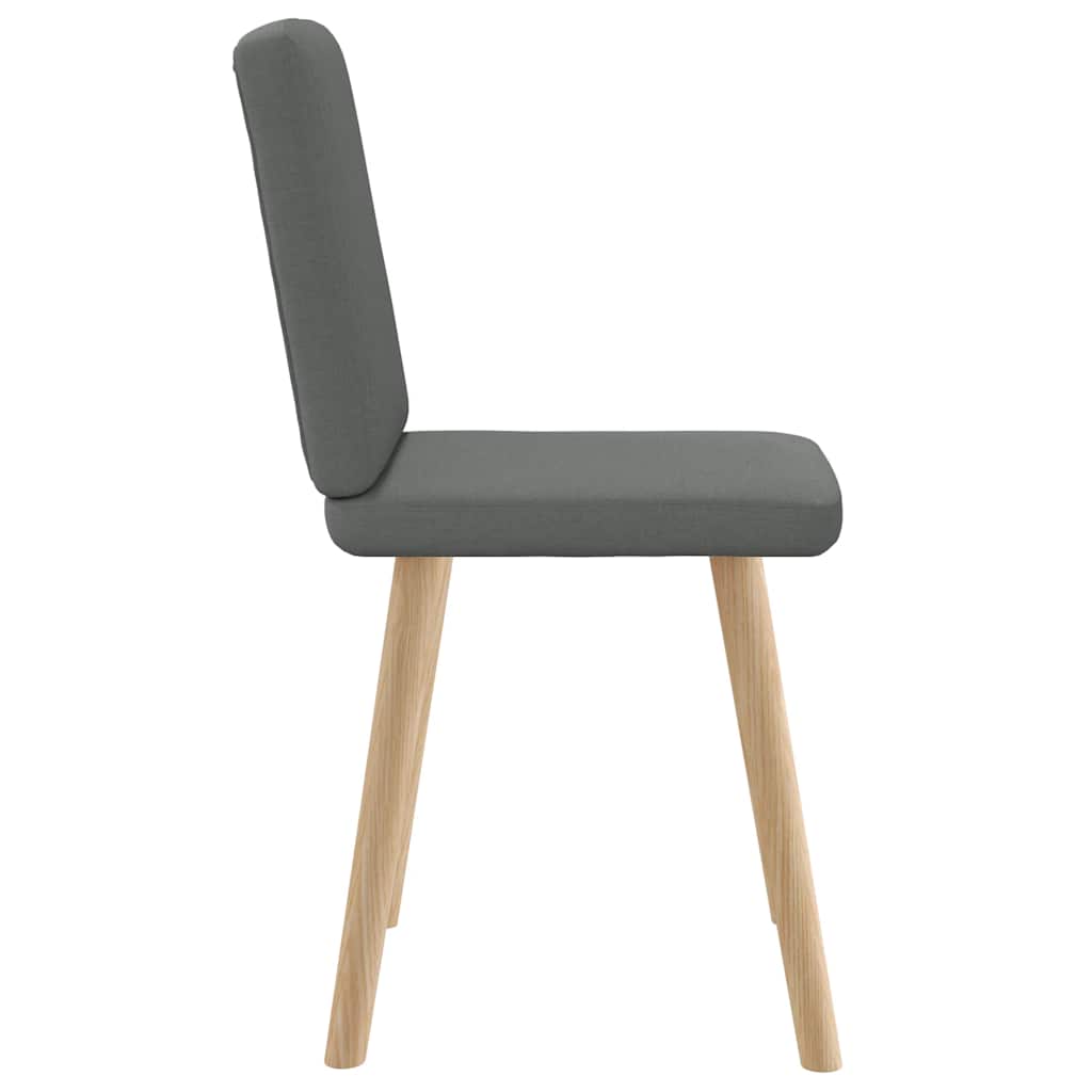 Cadeiras de jantar 2 pcs tecido cinzento-escuro