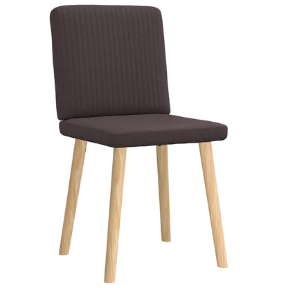Cadeiras de jantar 2 pcs tecido castanho-escuro