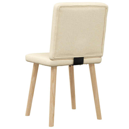 Cadeiras de jantar 2 pcs tecido cor creme