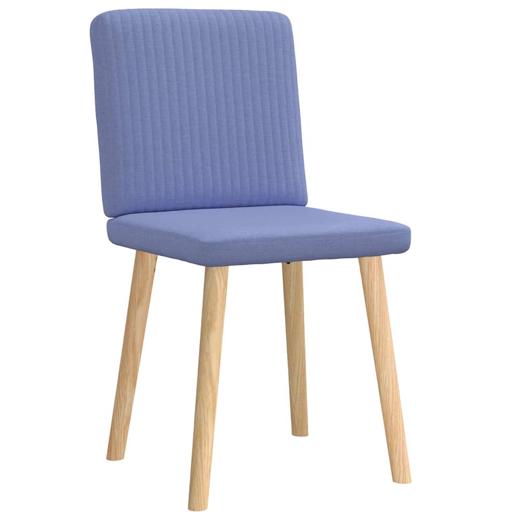 Cadeiras de jantar 2 pcs Jeans Tecido Azul