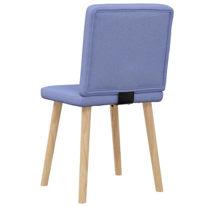 Cadeiras de jantar 2 pcs Jeans Tecido Azul