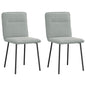 Cadeiras de jantar 2 pcs veludo cinzento-claro