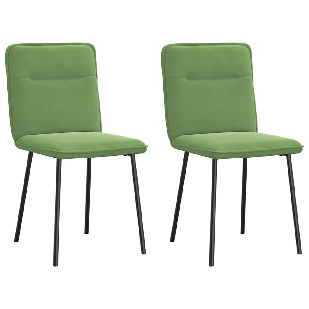 Cadeiras de jantar 2 pcs veludo verde-claro