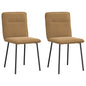 Cadeiras de jantar 2 pcs veludo castanho