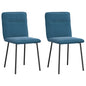 Cadeiras de jantar 2 pcs veludo azul