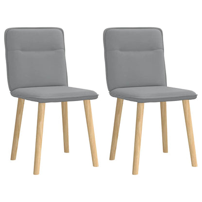 Cadeiras de jantar 2 pcs tecido cinzento-claro