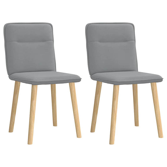 Cadeiras de jantar 2 pcs tecido cinzento-claro