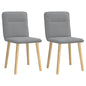 Cadeiras de jantar 2 pcs tecido cinzento-claro