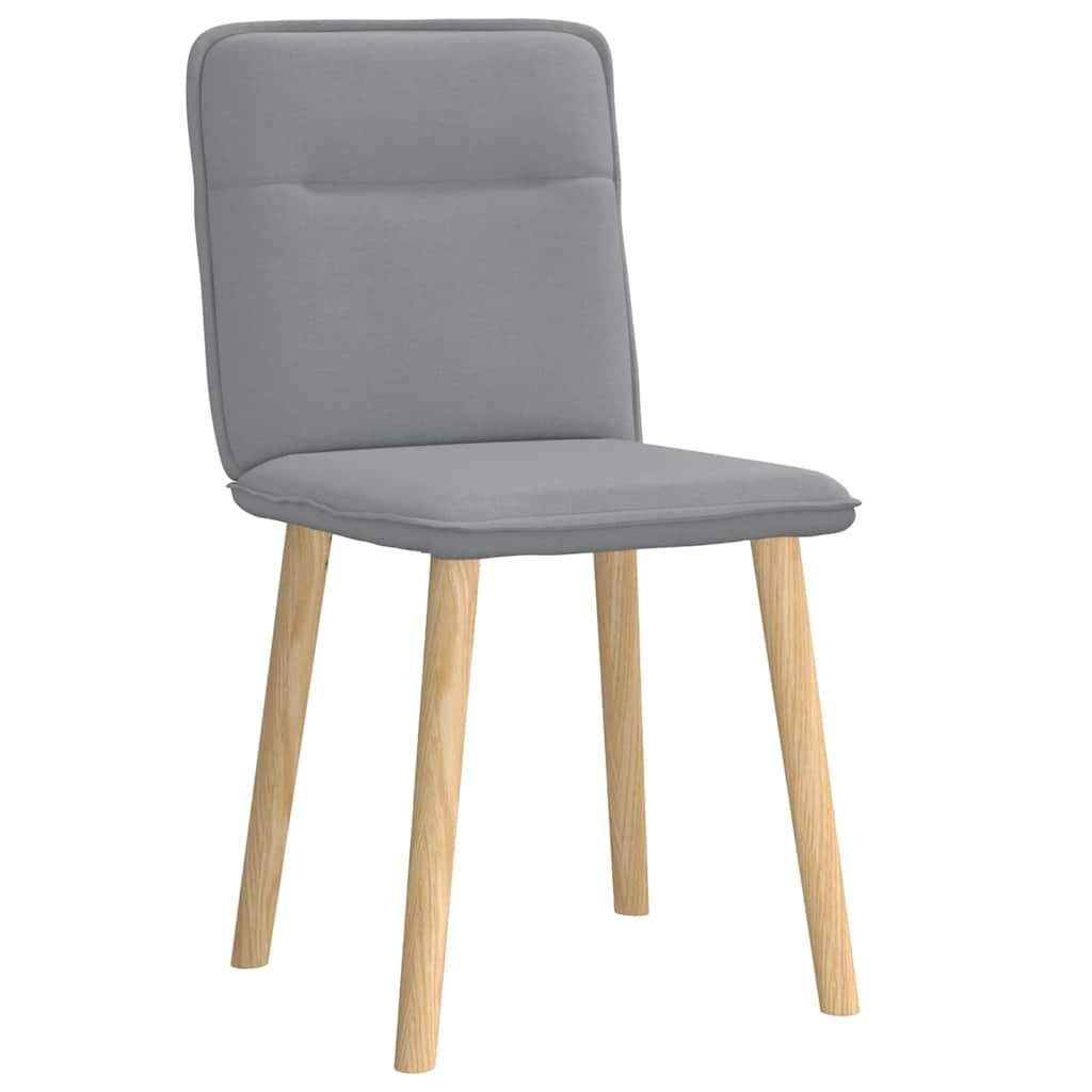 Cadeiras de jantar 2 pcs tecido cinzento-claro