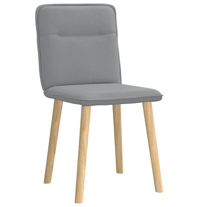 Cadeiras de jantar 2 pcs tecido cinzento-claro