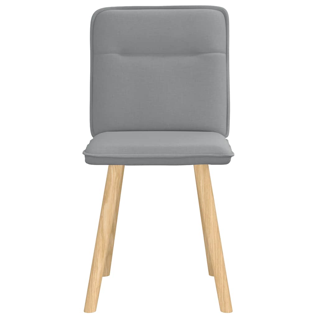 Cadeiras de jantar 2 pcs tecido cinzento-claro