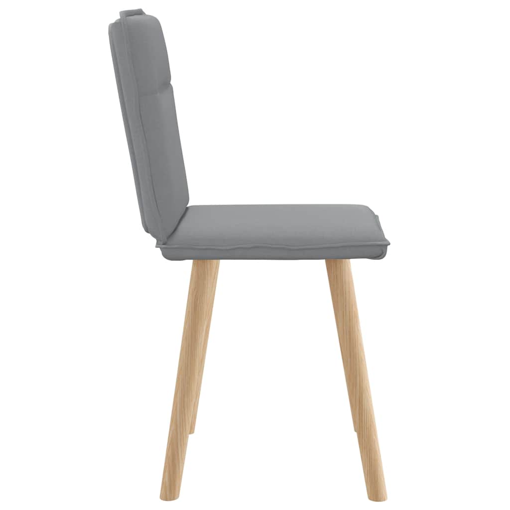 Cadeiras de jantar 2 pcs tecido cinzento-claro