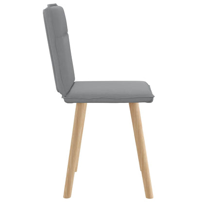 Cadeiras de jantar 2 pcs tecido cinzento-claro