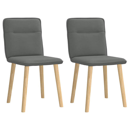 Cadeiras de jantar 2 pcs tecido cinzento-escuro