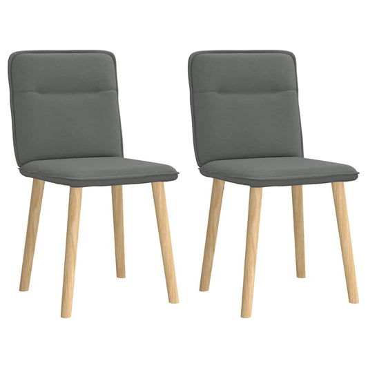 Cadeiras de jantar 2 pcs tecido cinzento-escuro