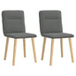 Cadeiras de jantar 2 pcs tecido cinzento-escuro
