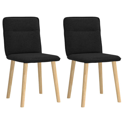 Cadeiras de jantar 2 pcs tecido preto