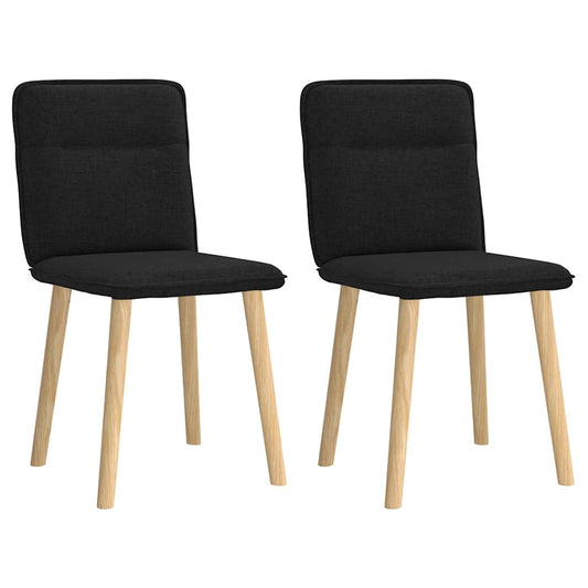 Cadeiras de jantar 2 pcs tecido preto