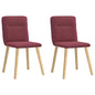 Cadeiras de jantar 2 pcs tecido vermelho tinto