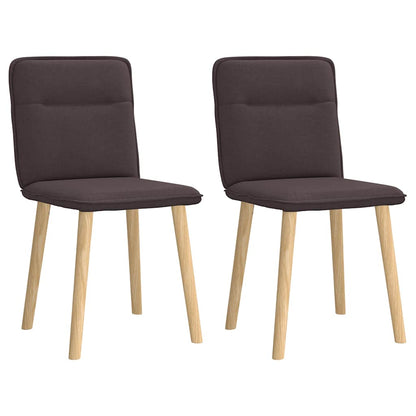 Cadeiras de jantar 2 pcs tecido castanho-escuro