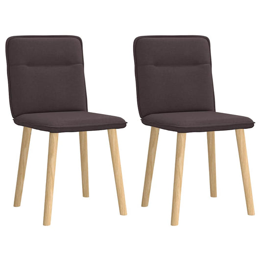 Cadeiras de jantar 2 pcs tecido castanho-escuro