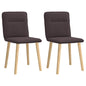 Cadeiras de jantar 2 pcs tecido castanho-escuro