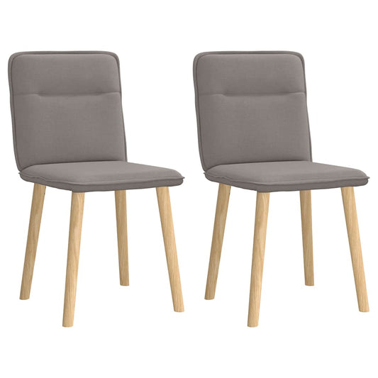 Cadeiras de jantar 2 pcs tecido cinzento-acastanhado
