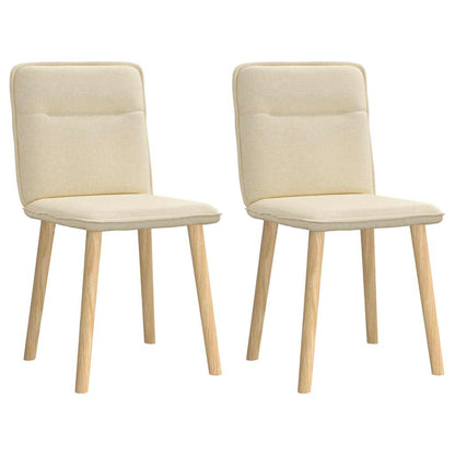 Cadeiras de jantar 2 pcs tecido cor creme
