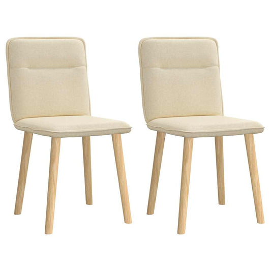 Cadeiras de jantar 2 pcs tecido cor creme