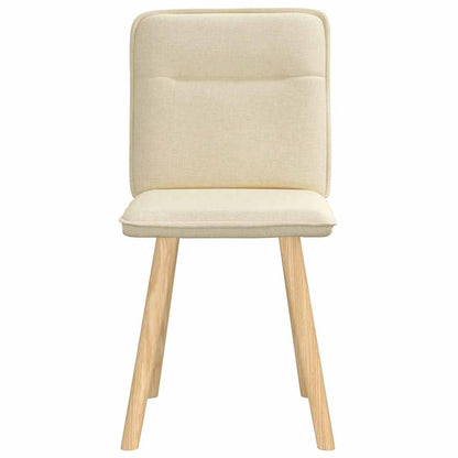 Cadeiras de jantar 2 pcs tecido cor creme