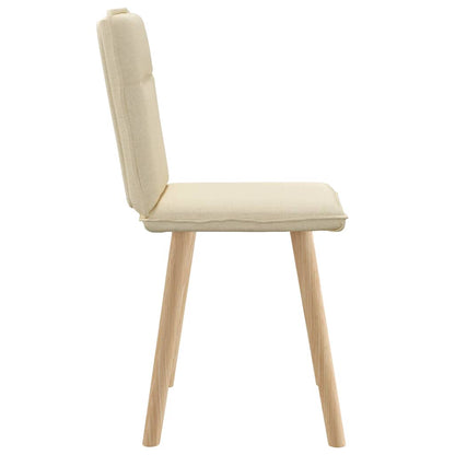 Cadeiras de jantar 2 pcs tecido cor creme