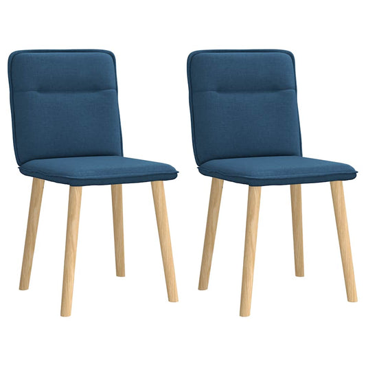 Cadeiras de jantar 2 pcs tecido azul
