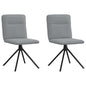Cadeiras de jantar 2 pcs tecido cinzento-claro