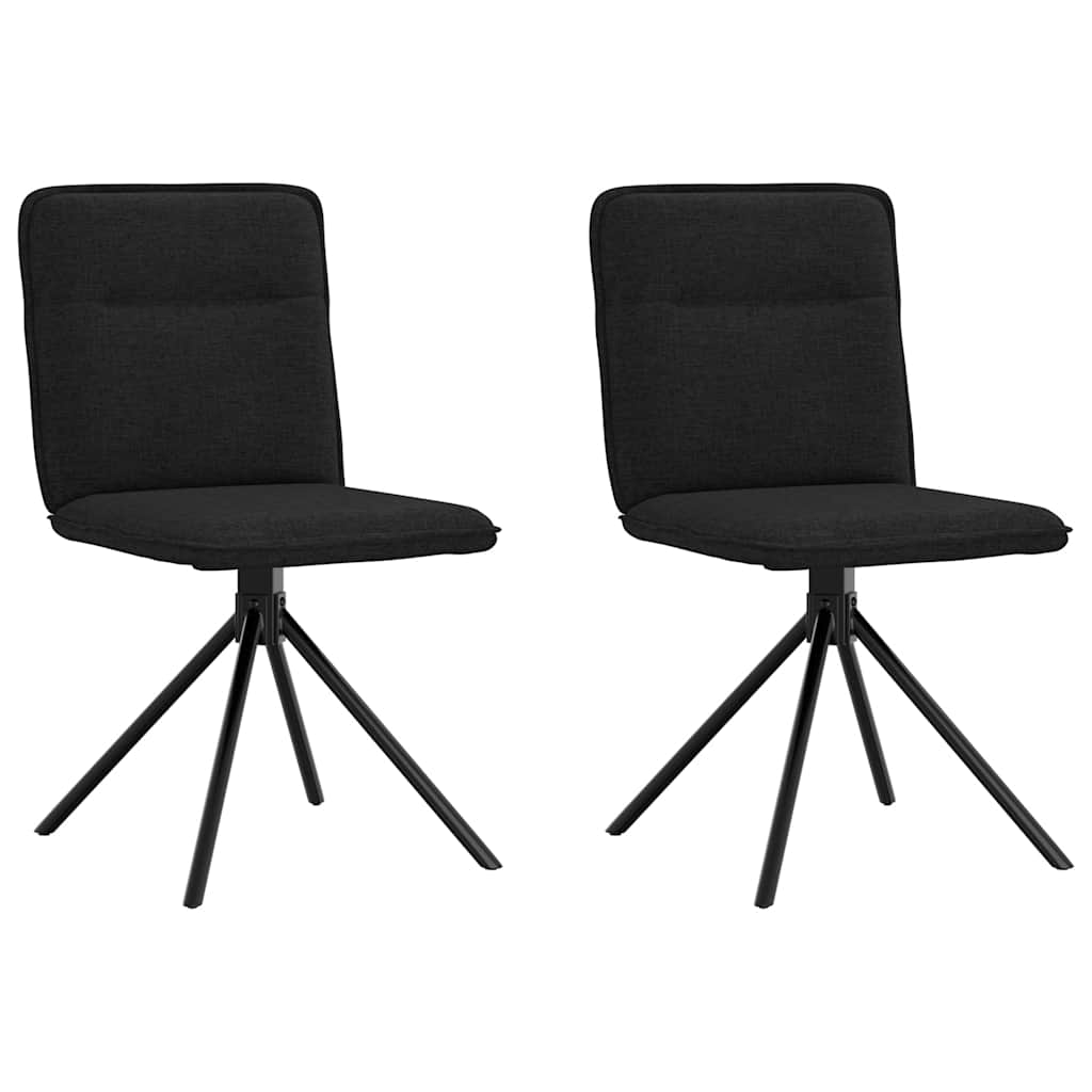 Cadeiras de jantar 2 pcs tecido preto