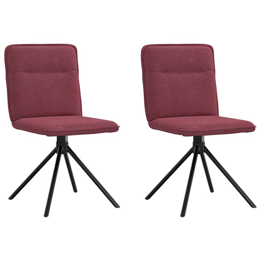 Cadeiras de jantar 2 pcs tecido vermelho tinto
