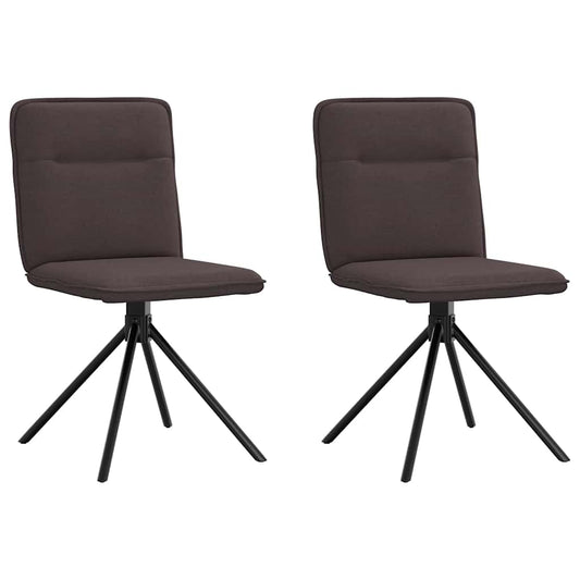 Cadeiras de jantar 2 pcs tecido castanho-escuro