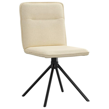 Cadeiras de jantar 2 pcs tecido cor creme