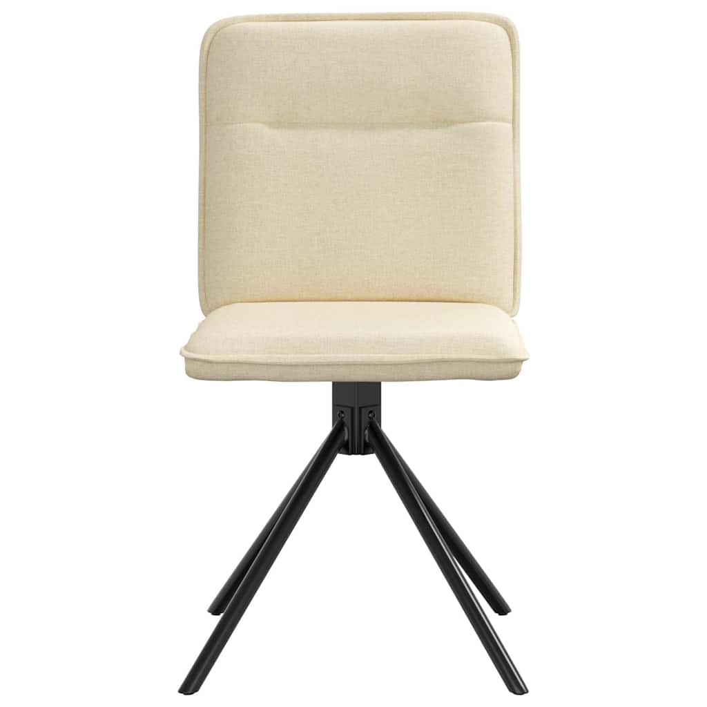 Cadeiras de jantar 2 pcs tecido cor creme