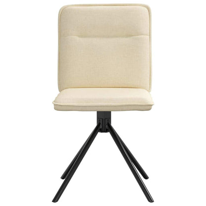 Cadeiras de jantar 2 pcs tecido cor creme