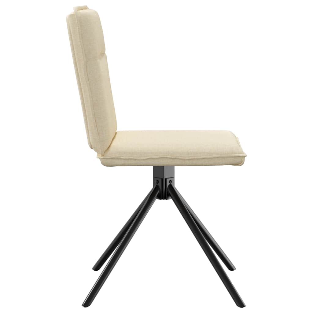 Cadeiras de jantar 2 pcs tecido cor creme