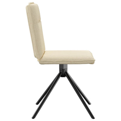 Cadeiras de jantar 2 pcs tecido cor creme