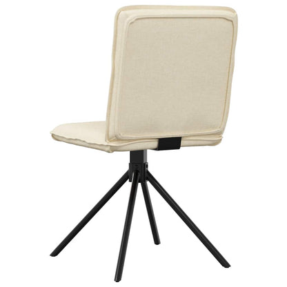 Cadeiras de jantar 2 pcs tecido cor creme